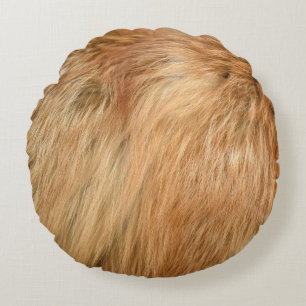 Red Fox Fur Pattern Tile Round Cushion