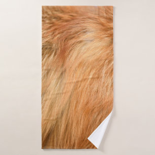 Red fox fur texture bath towel