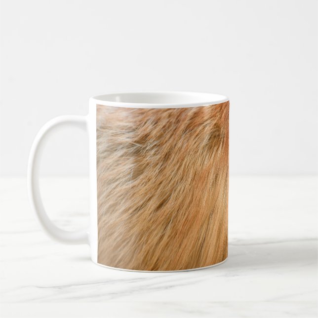 Red fox fur texture coffee mug (Left)