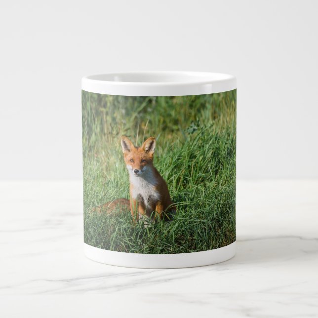 Red fox hat large coffee mug (Front)