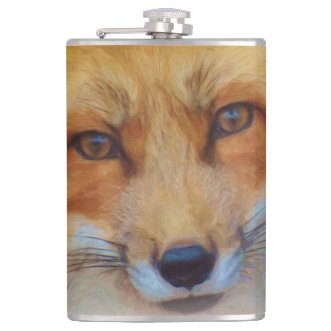 Red Fox Hip Flask (Front)