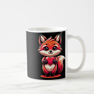 Red Fox Holding Heart Valentine's Day Cute Valenti Coffee Mug