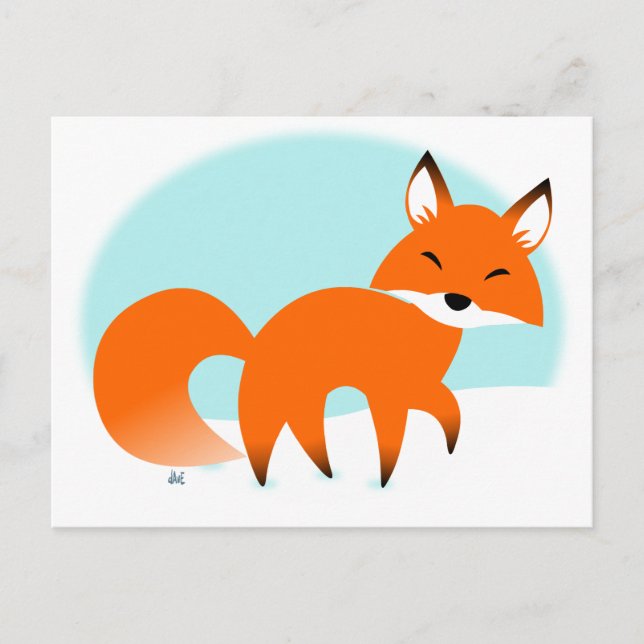 Red Fox Holiday Postcard (Front)