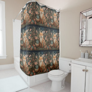 Red Fox in a Victorian Garden Shower Curtain