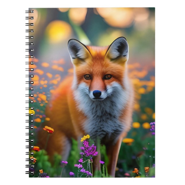 Red Fox in Field of Wildflowers   Notebook (Front)
