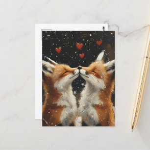Red Fox in Love Postcard