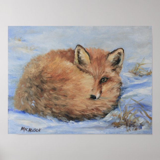 Red Fox in Snow Fine Art Print (Front)
