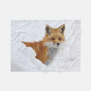 Red Fox in the Snow Fleece Blanket