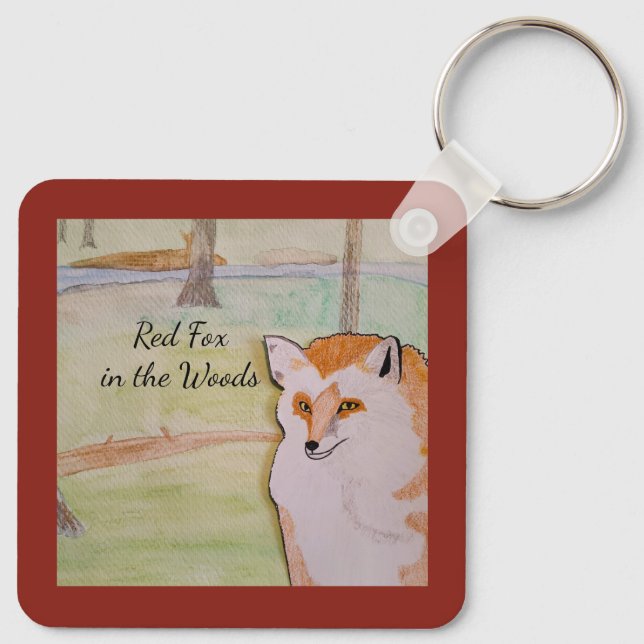 Red Fox in the Woods  Key Ring (Back)
