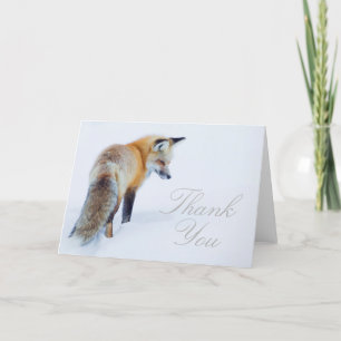Red Fox in Winter Thank You Card