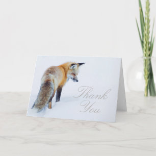 Red Fox in Winter Thank You Card