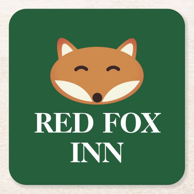 Red Fox Inn pub custom bar coasters (Front)