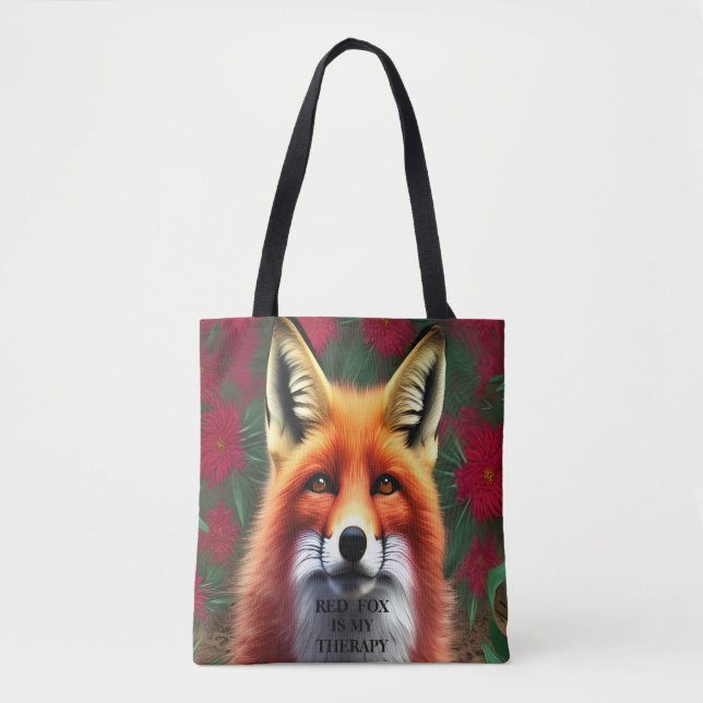 RED FOX is my therapy design Tote Bag (Front)