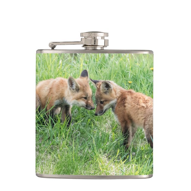 Red Fox Kits Hip Flask (Front)