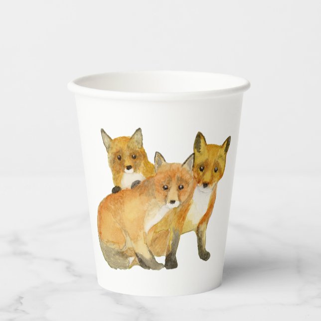Red Fox Kits Paper Cups (Front)