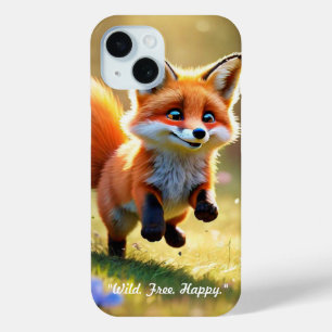 "Red Fox Kit's Play" iPhone 15 Case