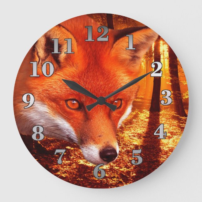 Red Fox Large Clock (Front)