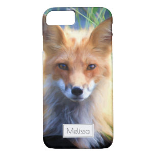 Red Fox Laying in the Grass Scenic Personalised iPhone 8/7 Case