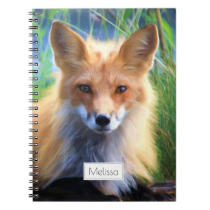 Red Fox Laying in the Grass Scenic Personalised Notebook