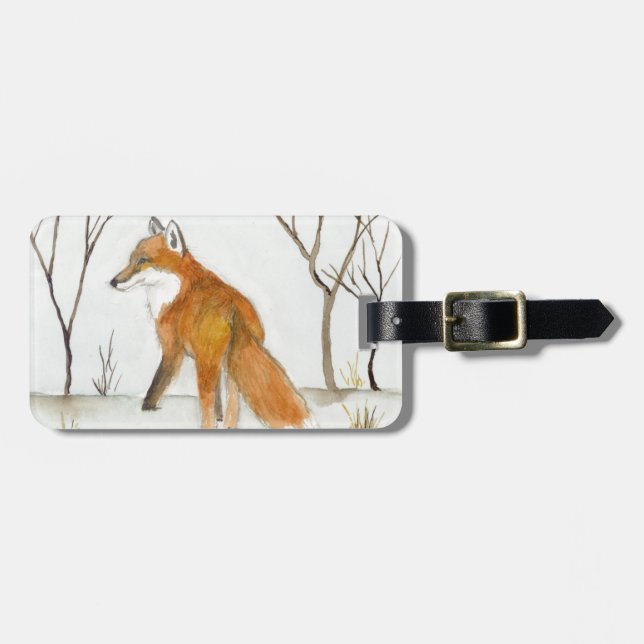 Red Fox Luggage Tag (Front Horizontal)