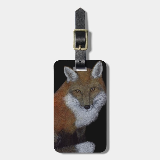 Red Fox Luggage Tag (Front Vertical)