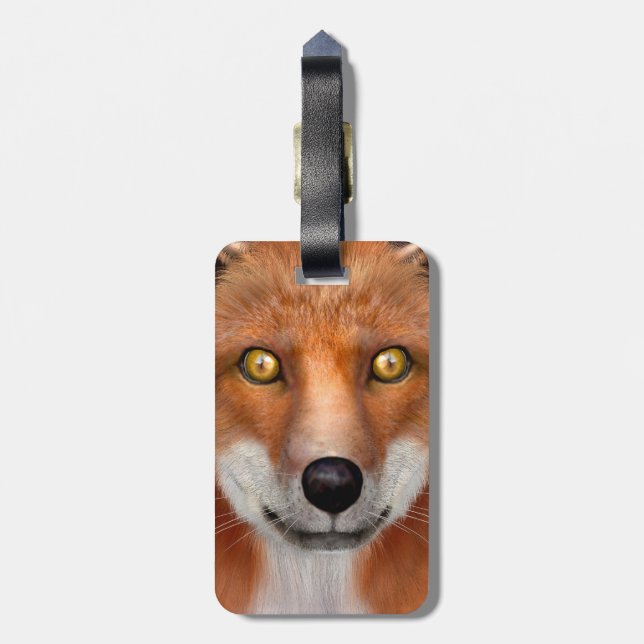 Red Fox Luggage Tag (Back Vertical)