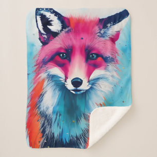 Red Fox Magnet Sherpa Blanket