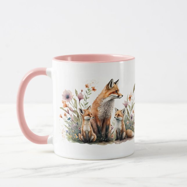 Red Fox Mama with Kit Mug (Left)