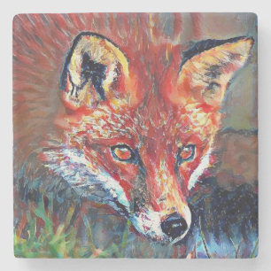 Red Fox Marble Coaster