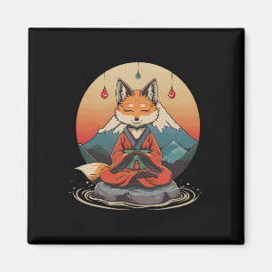 Red Fox Meditation Mountain Yoga Zen Buddha Buddhi Magnet
