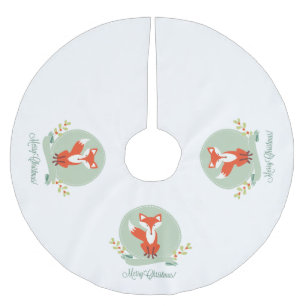 Red Fox Merry Christmas - Christmas Tree Skirt