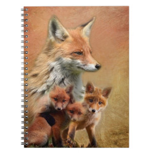 Red Fox Momma and Cubs Notebook