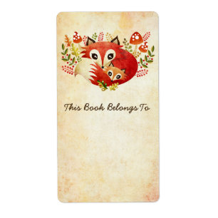 Red Fox Mum & Pup Bookplates