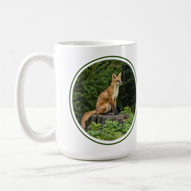 Red Fox On A Pedestal  Coffee Mug (Left)