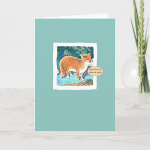 Red Fox on Teal from Redhead Birthday Card