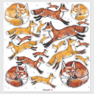 Red Fox Orange Foxes Woodland Nature Animal Vinyl