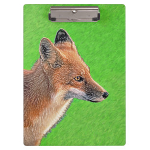 Red Fox Painting - Original Wildlife Art Clipboard