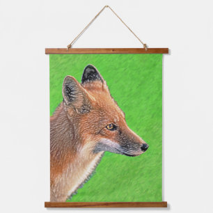 Red Fox Painting - Original Wildlife Art Hanging Tapestry