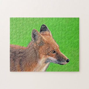 Red Fox Painting - Original Wildlife Art Jigsaw Puzzle