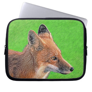 Red Fox Painting - Original Wildlife Art Laptop Sleeve