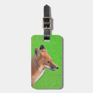 Red Fox Painting - Original Wildlife Art Luggage Tag
