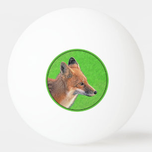 Red Fox Painting - Original Wildlife Art Ping Pong Ball