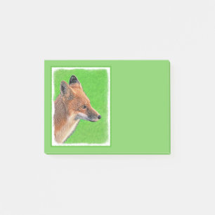 Red Fox Painting - Original Wildlife Art Post-it Notes