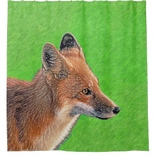 Red Fox Painting - Original Wildlife Art Shower Curtain
