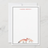 Red Fox Personalised Stationery