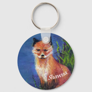Red Fox Personalized Key Ring