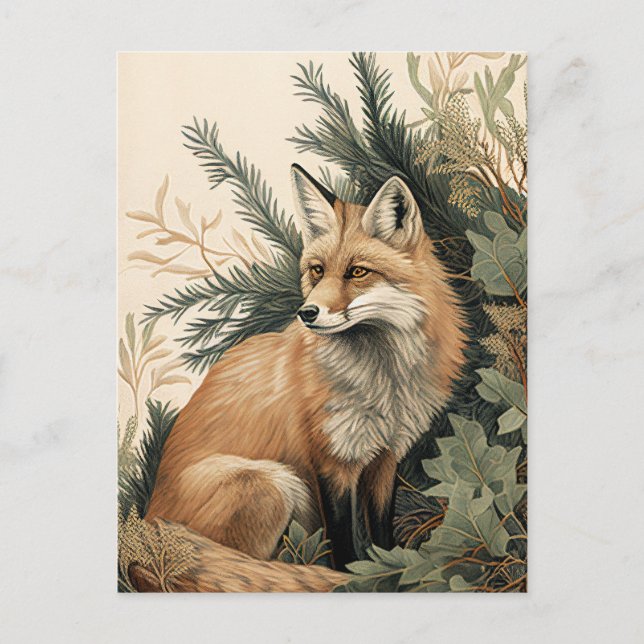 Red Fox Postcard (Front)