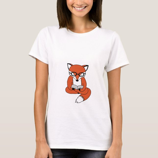 Red fox reading book T-Shirt (Front)