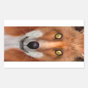 Red Fox Rectangular Sticker