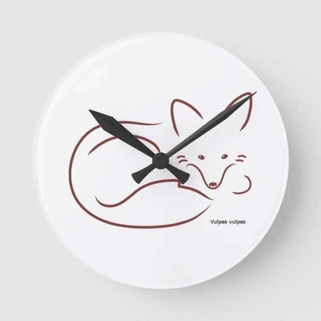 Red Fox Round Clock (Front)